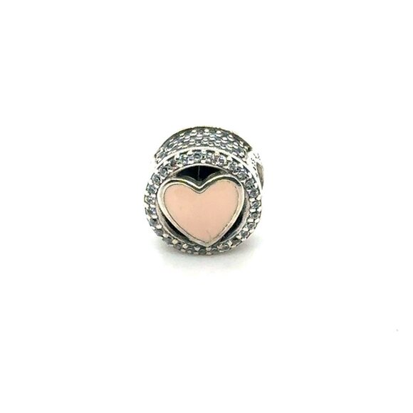 Pandora Enamel Heart Pave Cz Charm - Picture 1 of 5